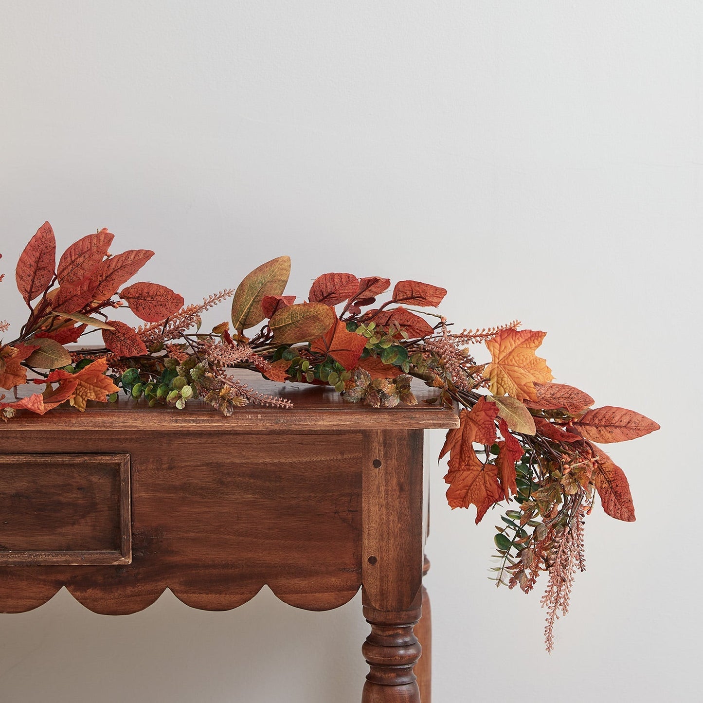 2m Pre Lit Maple Leaf Autumn Garland