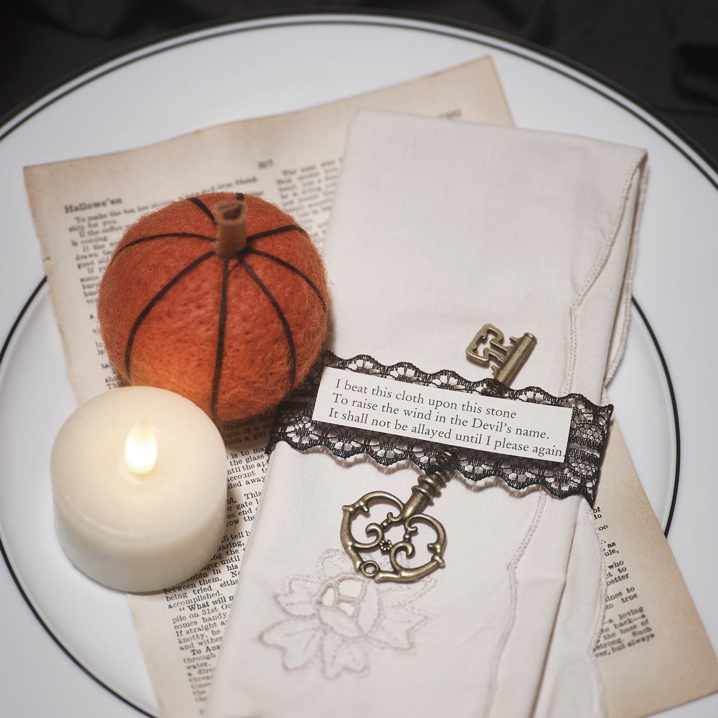 6 Wool Pumpkin Decorations