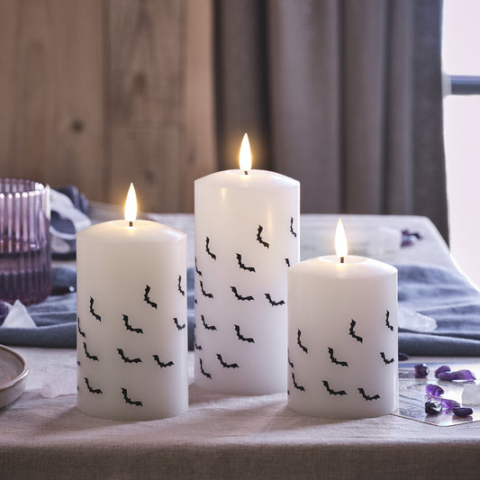 TruGlow® Bat Design LED Pillar Candle Trio