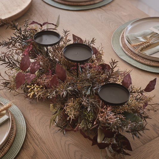 70cm Autumn Winter Trio Candle Holder
