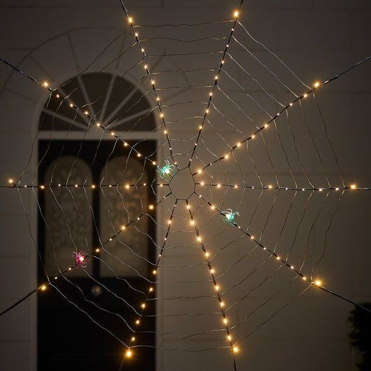 100 LED Light Up Spiders Web