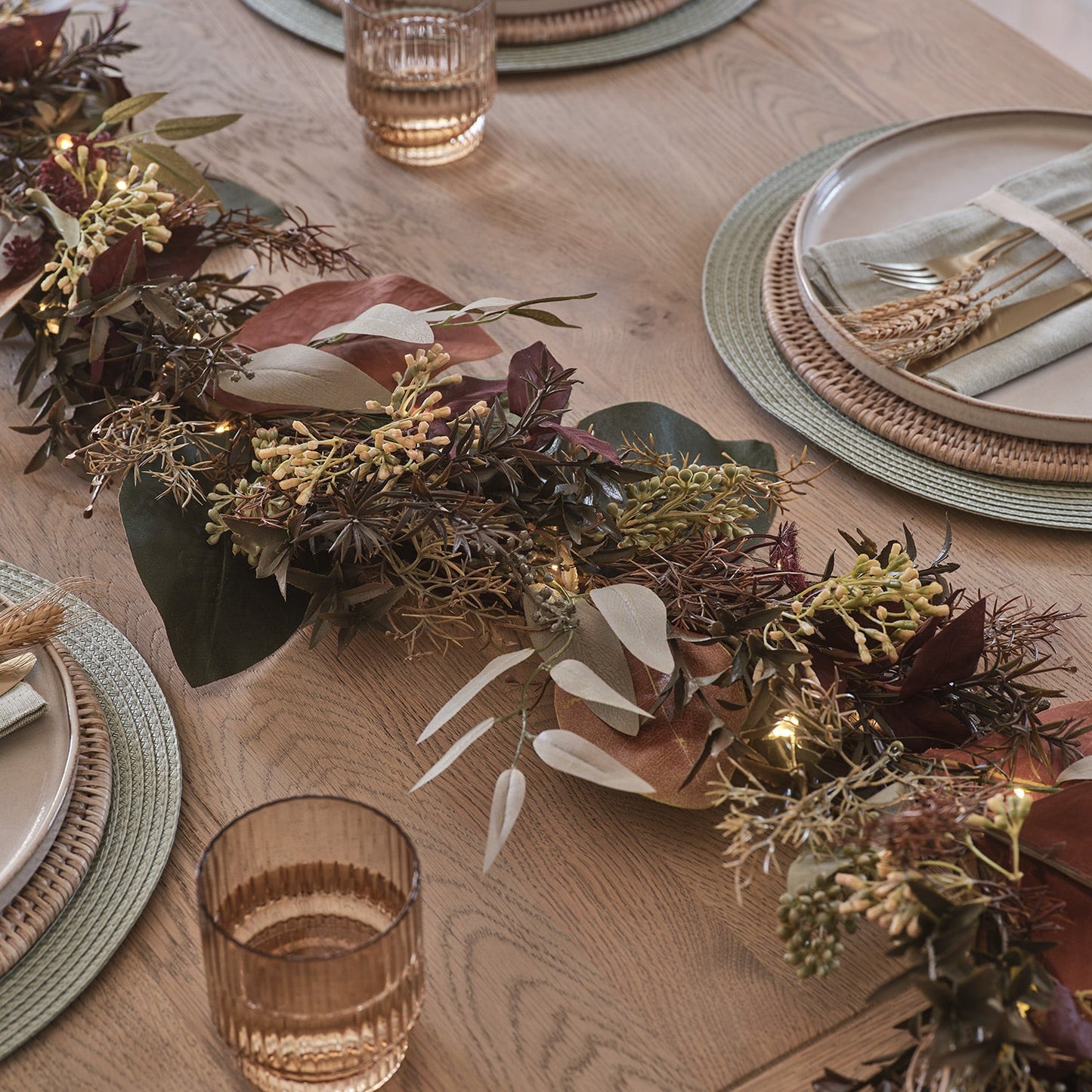 2m Pre Lit Autumn Winter Garland