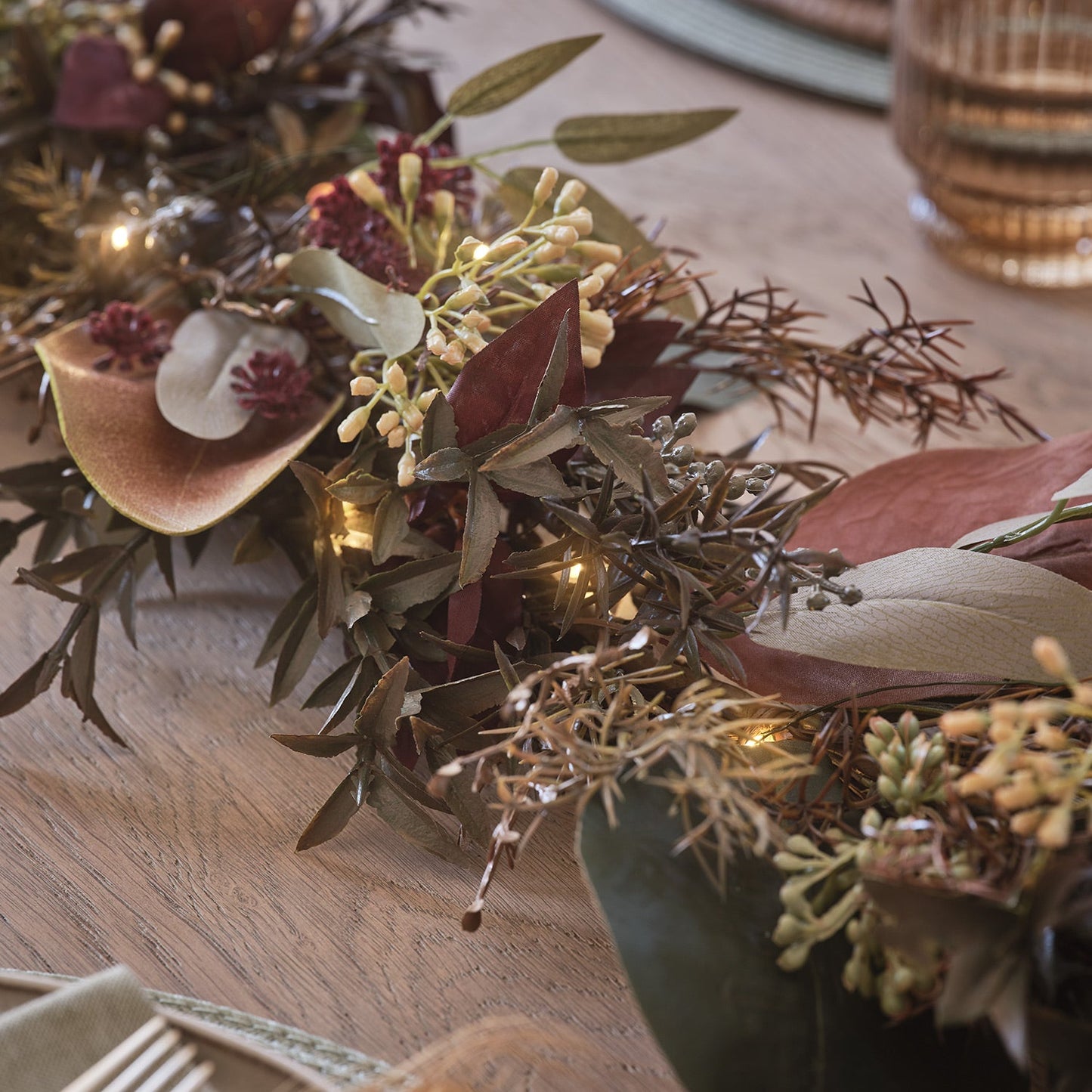 2m Pre Lit Autumn Winter Garland