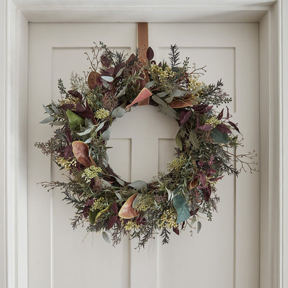 60cm Pre Lit Autumn & Christmas Wreath