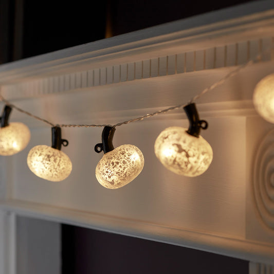 10 Antique Silver Pumpkin Fairy Lights